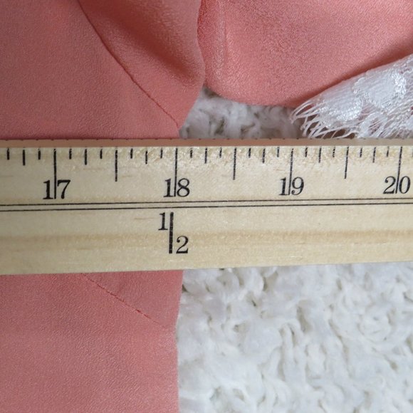 Solemio* Women's Half Sleeve Lace V-Neck Collarless Button‎ Down Blouse~ Small - Picture 6 of 8